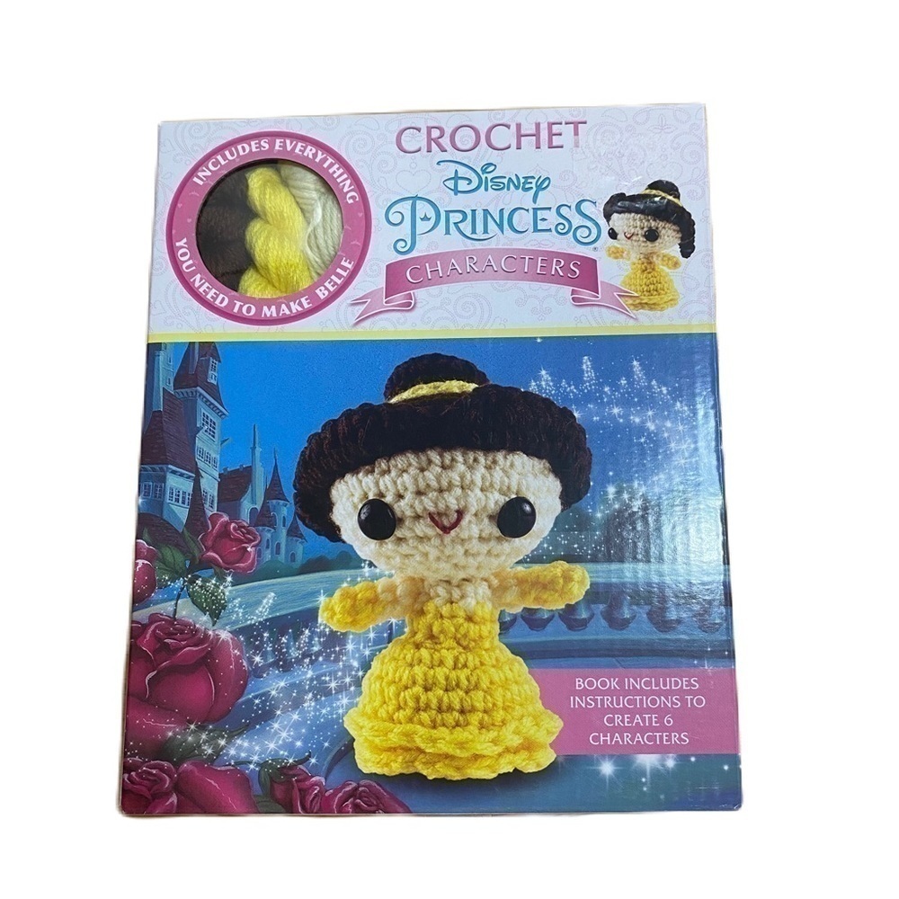 Disney Princess Crochet Book Kit NEW Craft Yarn Bell Beauty and the Beast